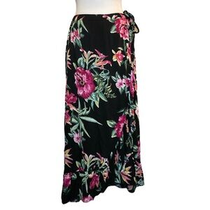 Floral Black Maxi Skirt